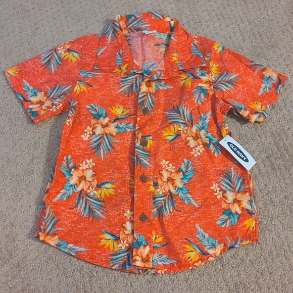 Old Navy Tropical Hawaiian Shirt Kids Size 3T NWT (Matching Mens 2XL in closet!) - Picture 1 of 4